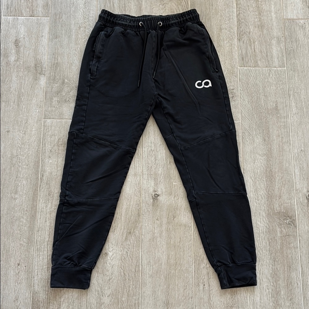 Black Jogger Sweatpants with Tapered Fit and Elastic Cuffs